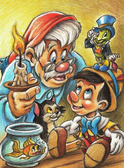 Pinocchio gepetto jiminy d'occasion  