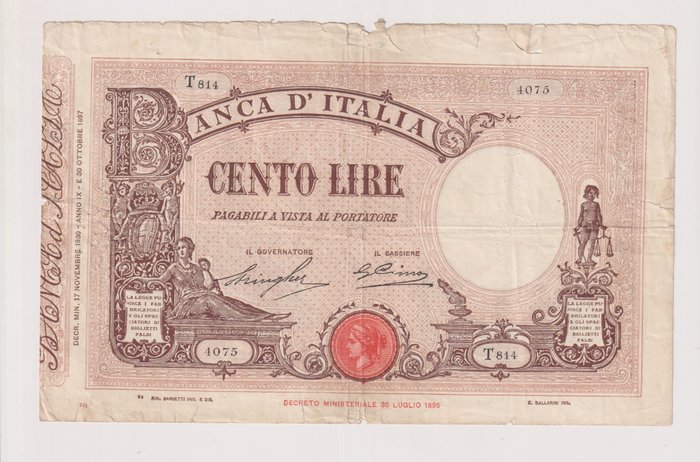Italy 100 lire usato  