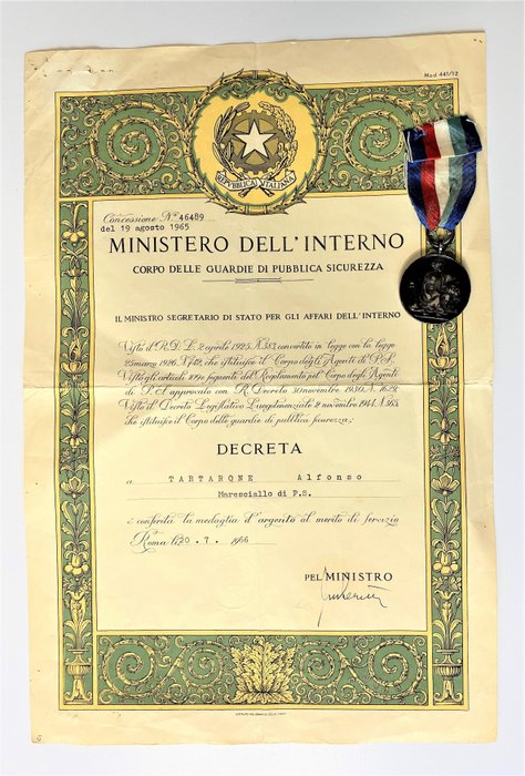 Italy diploma award d'occasion  