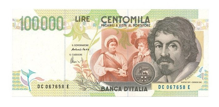 Italy 100.000 lire usato  