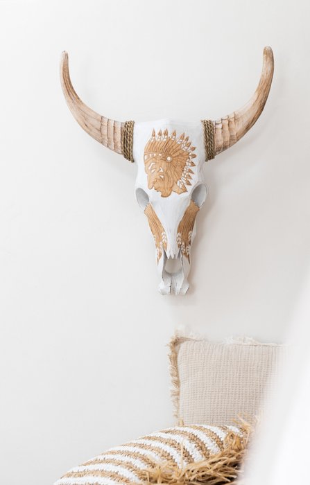 Carved buffalo skull for sale  