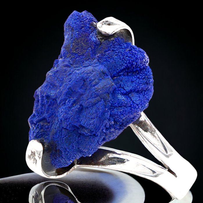 Silver ring azurite for sale  
