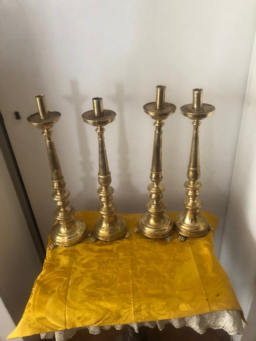 Candlestick brass wood for sale  