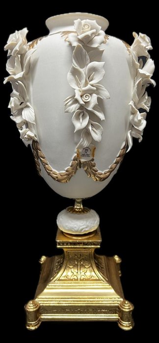 Vase brass capodimonte for sale  