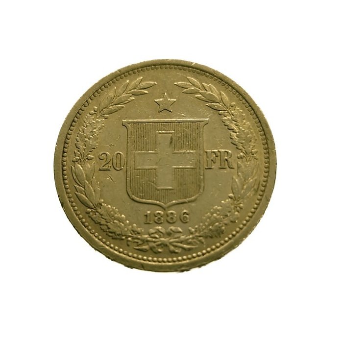 Switzerland. francs 1886 usato  