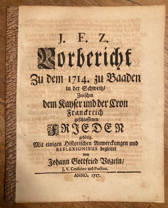 Vorbericht dem 1714. for sale  