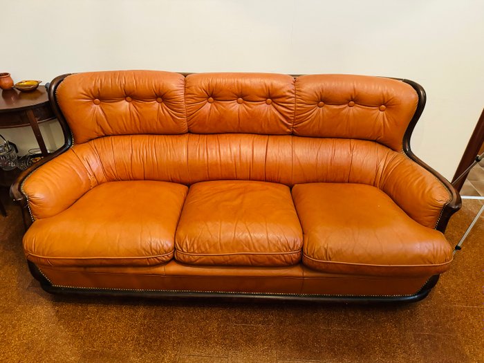 Sofa leather wood for sale  