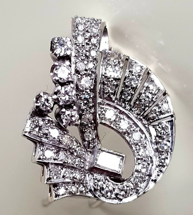 Brooch platinum diamond for sale  