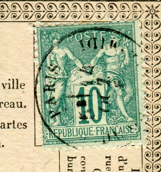 1876 rare carte d'occasion  