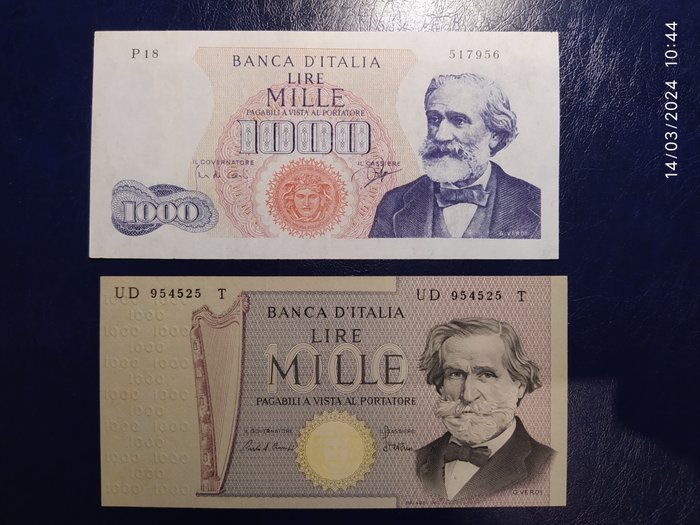Italy. 1.000 lire usato  