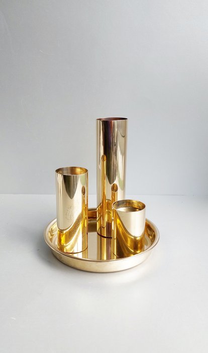 Candleholder three brass for sale  