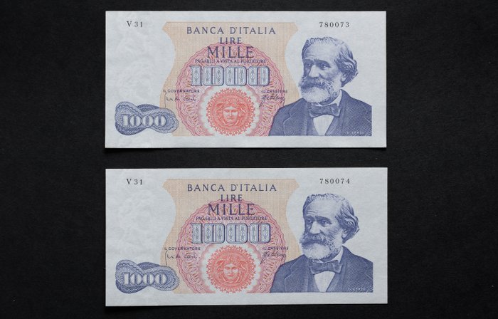 Italy. 1.000 lire usato  