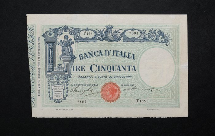 Italy lire 1909 usato  