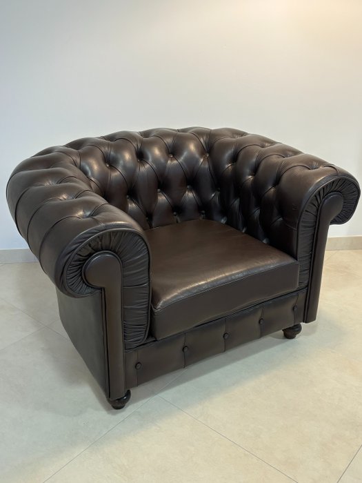Armchair chesterfield leather for sale  