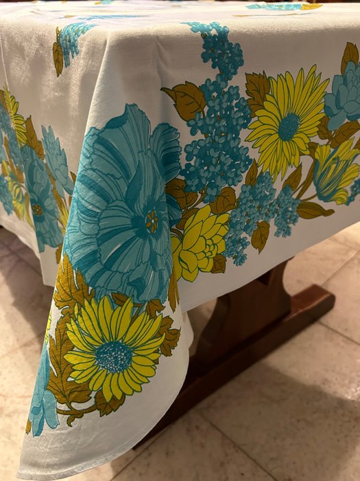 Linen tablecloth floral for sale  