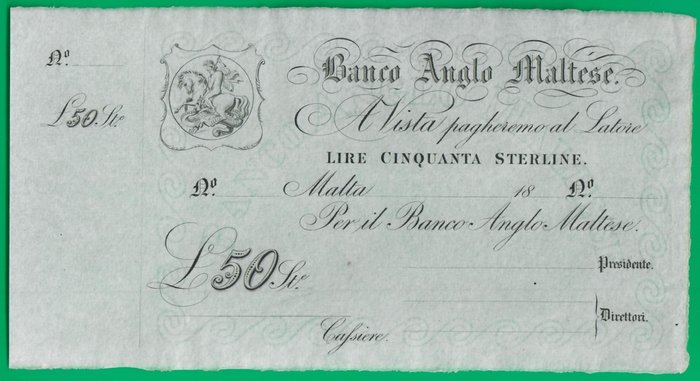 Malta. lire 1800 usato  