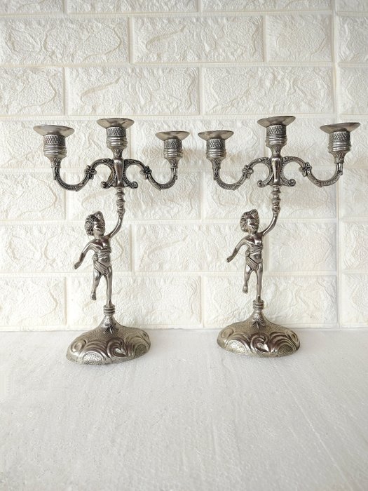 Candelabrum pair silver for sale  