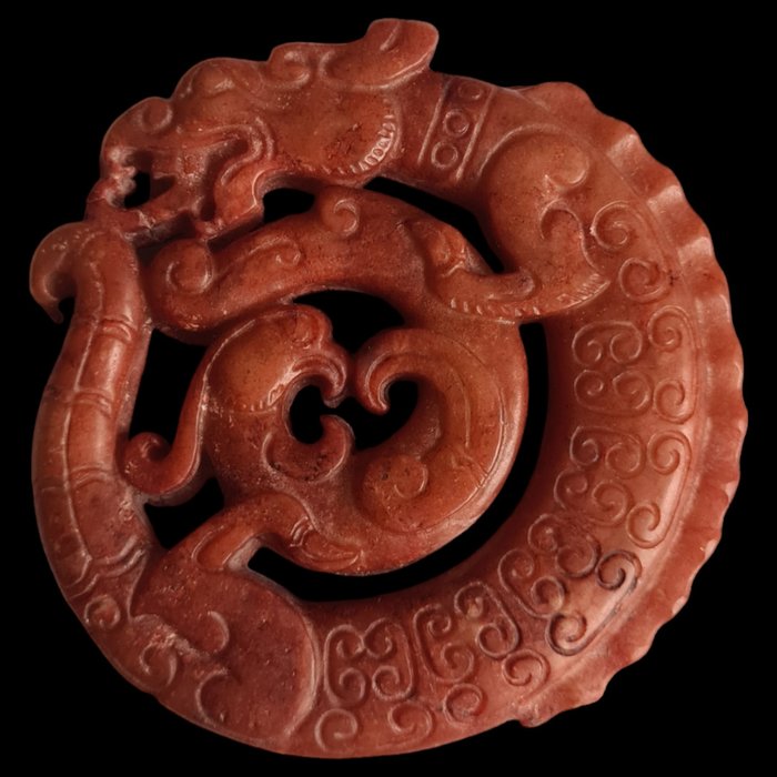 Carving red dragon for sale  