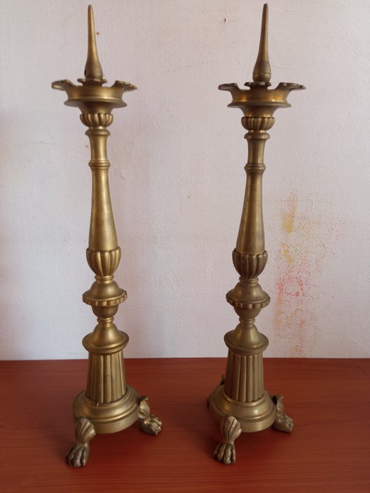 Candlestick pair bronze for sale  
