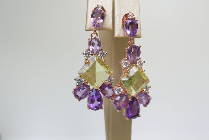 Amethyst earrings height for sale  