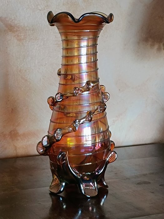 Vase carnival glass for sale  