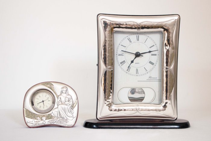 Mantel clock silver for sale  