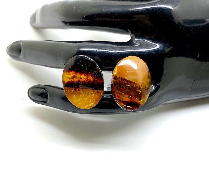 Amber olive cufflinks for sale  
