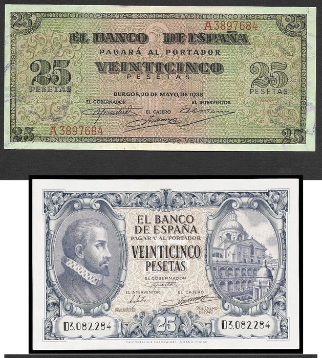 Spain. pesetas 1938 usato  