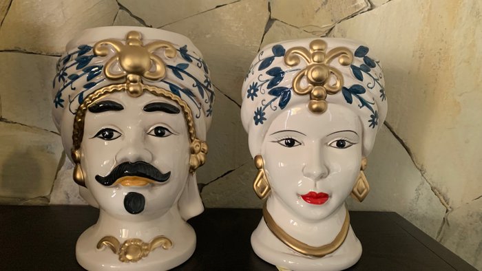 Vase pair ceramic for sale  