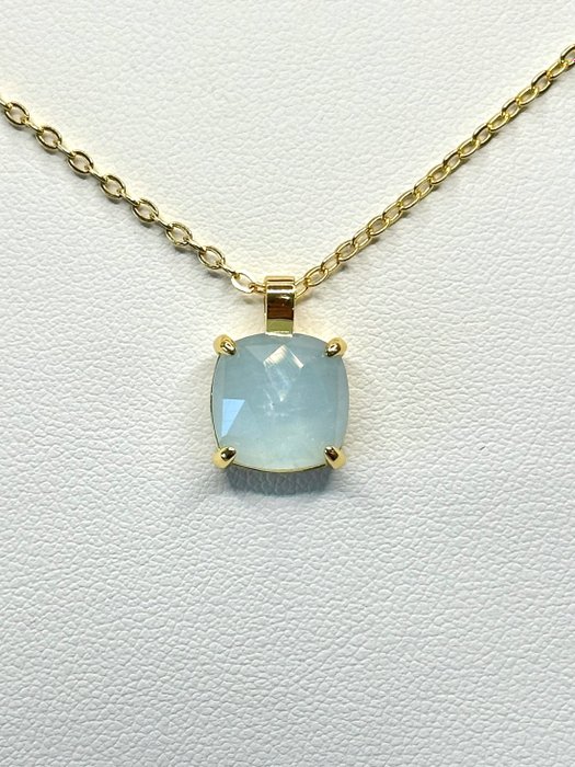 Aquamarine necklace 14k for sale  