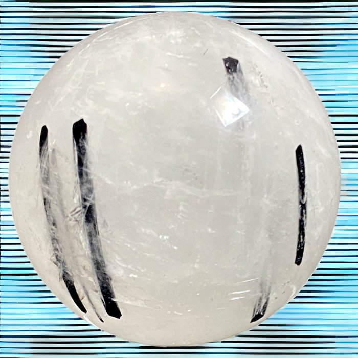 Tourmalinated quartz sphere for sale  