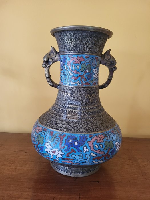Vase copper champleve for sale  