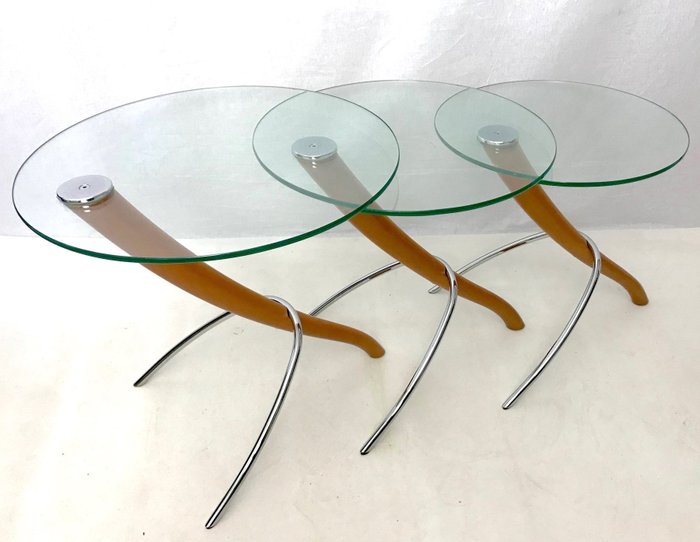 Nesting tables glass for sale  