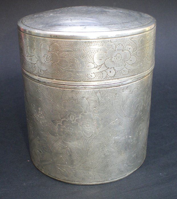 Tea box pewter for sale  