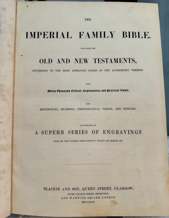 Imperial family bible for sale  