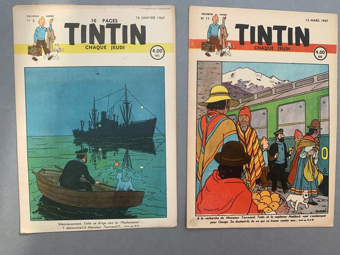 Magazines tintin couvertures d'occasion  