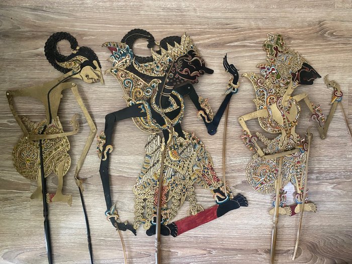 Three wayang kulit for sale  