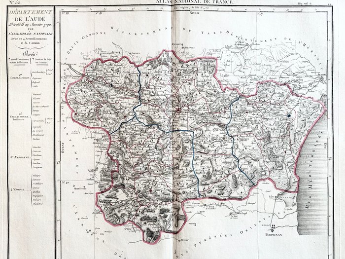 Map aude carcassonne for sale  