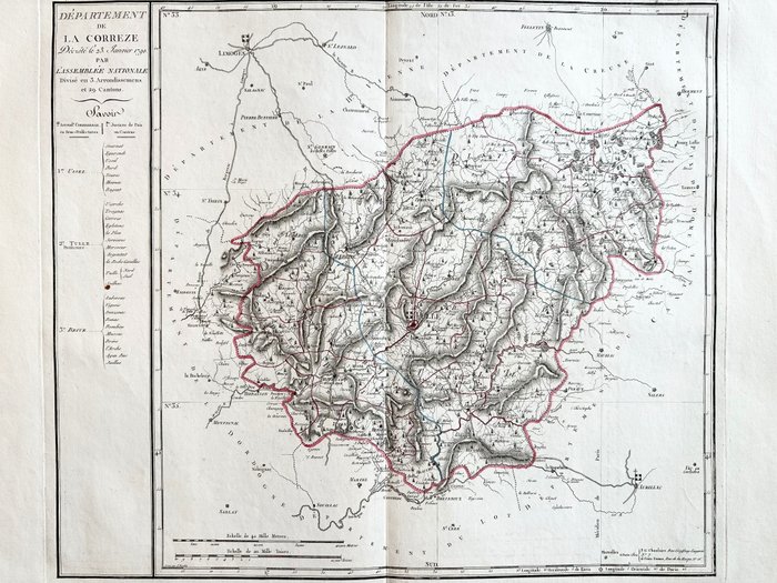 Map corrèze tulle for sale  