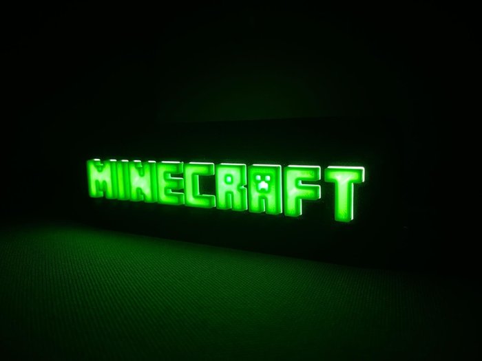 Minecraft lighted sign usato  