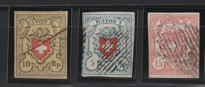 Switzerland 1852 rayon usato  