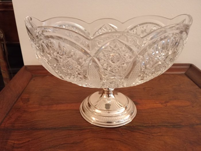 Bowl glass silver for sale  