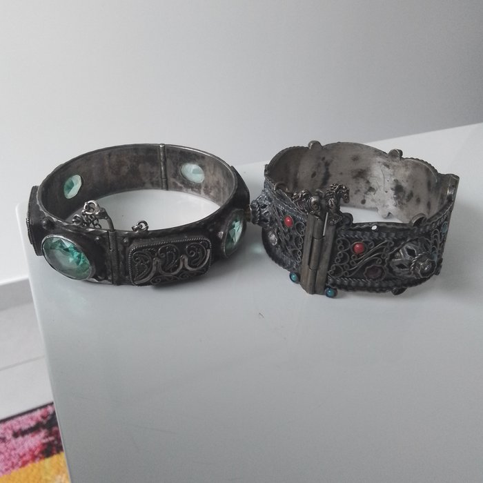 Two bracelets silver for sale  