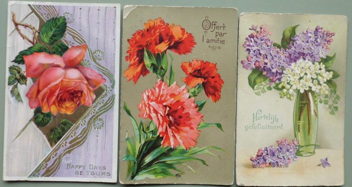 Old flower cards for sale  