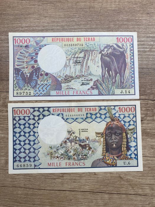 Chad. 1000 francs d'occasion  