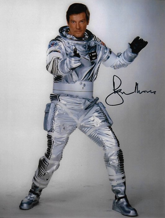 Roger moore autographed for sale  