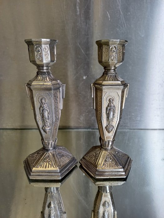 Candlestick pair religious for sale  