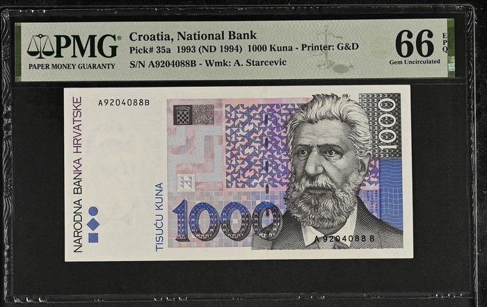 Croatia. 1000 kuna usato  