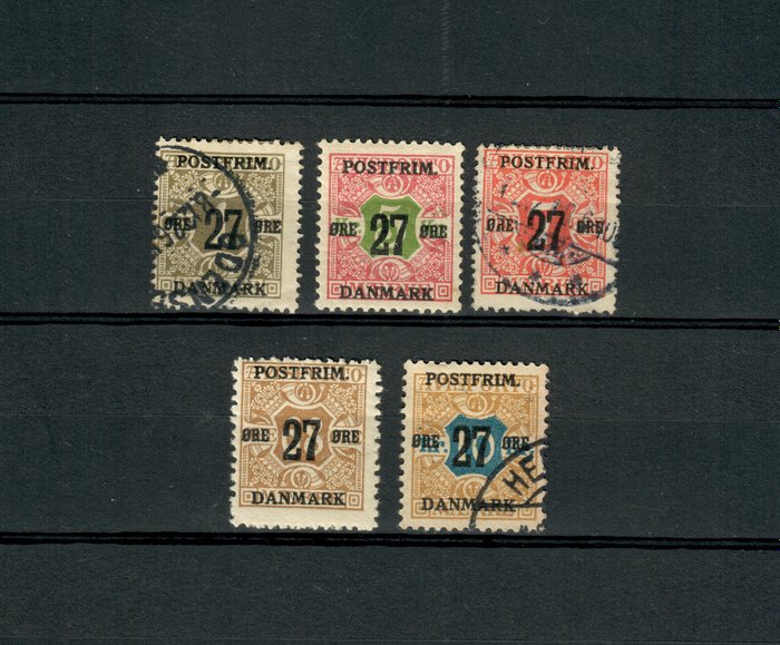 Denmark 1918 surcharge d'occasion  