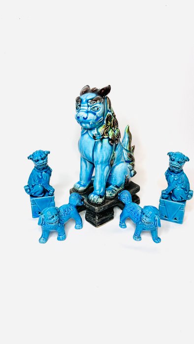 Five turquoise porcelain for sale  